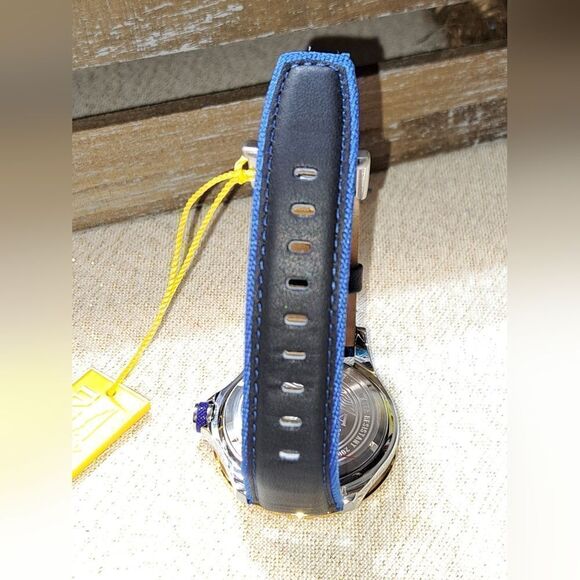 NWT INVICTA 18K PRO DIVER GOLD PLATED MENS SWISS MVMNT WATCH BLUE CALF LEATHER - Picture 13 of 16